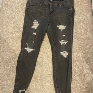 Torrid Charcoal Distressed Skinny Jeans